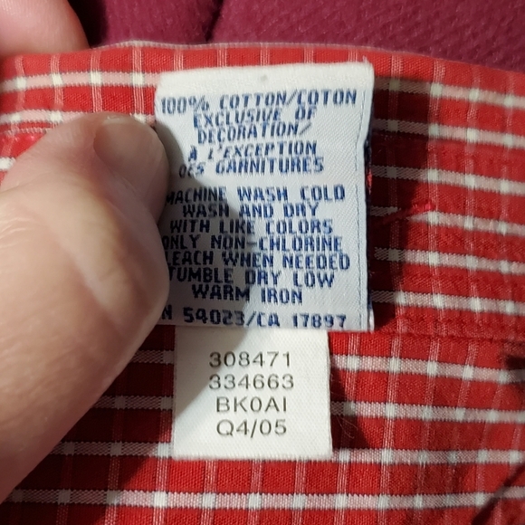 Vintage Old Navy Womens Plaid Button Down Shirt Red White Size XXL - Picture 7 of 7